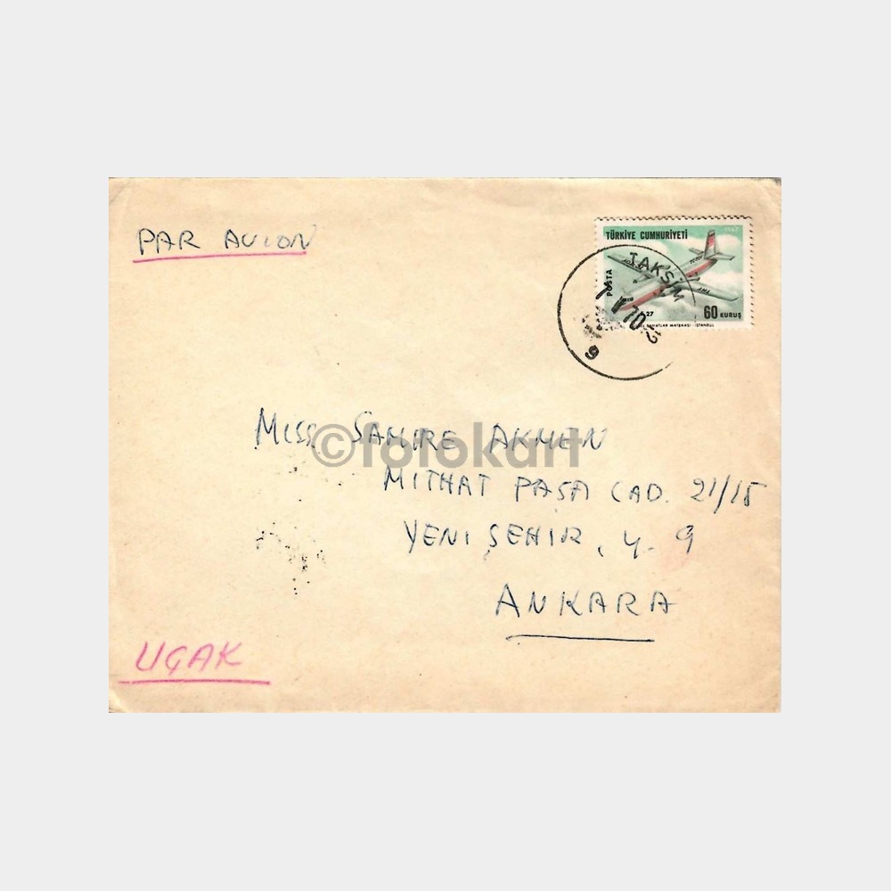 1970 Taksim Adana Damga Uçakla Gön. Zarf