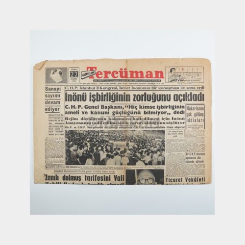 Tercüman Gazetesi Orijinal Nüsha, 22 Temmuz 1957