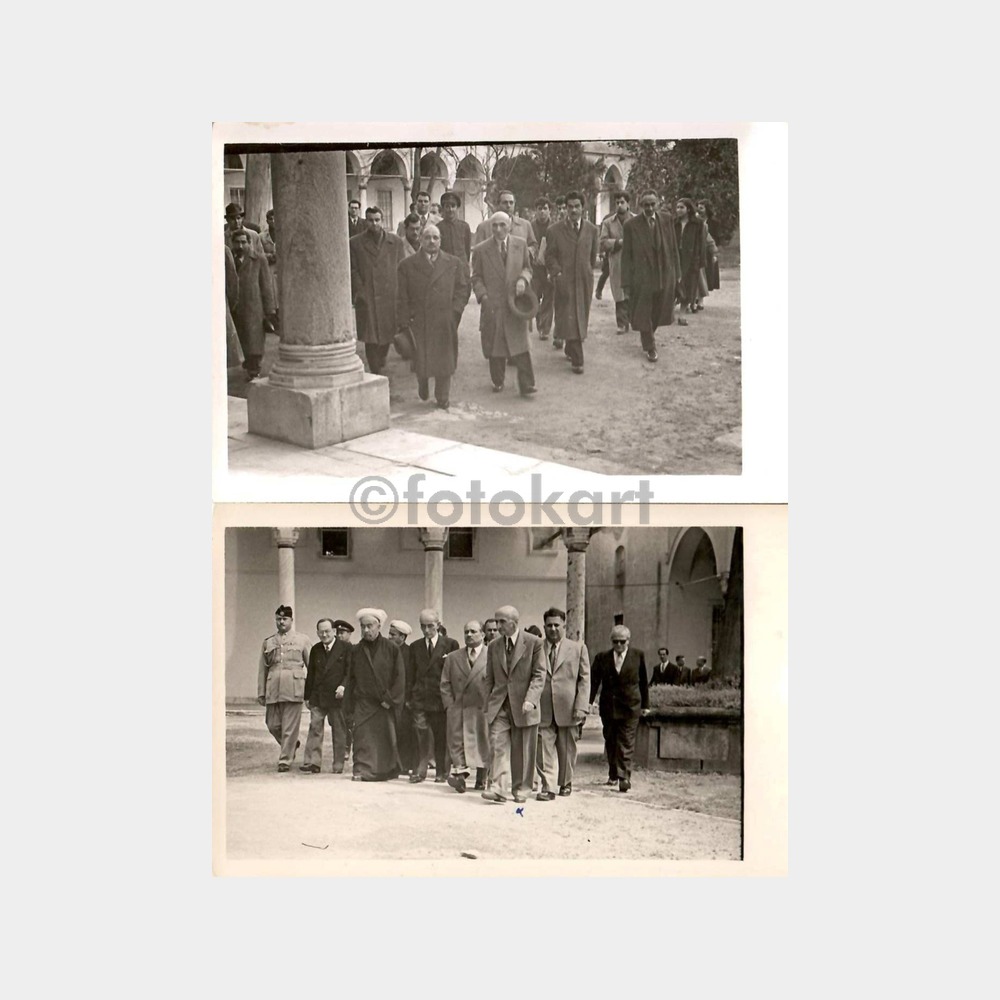 1952 - 1953 Topkapı Sarayı Protokol Ziyaretleri 5 Adet Fotoğraf