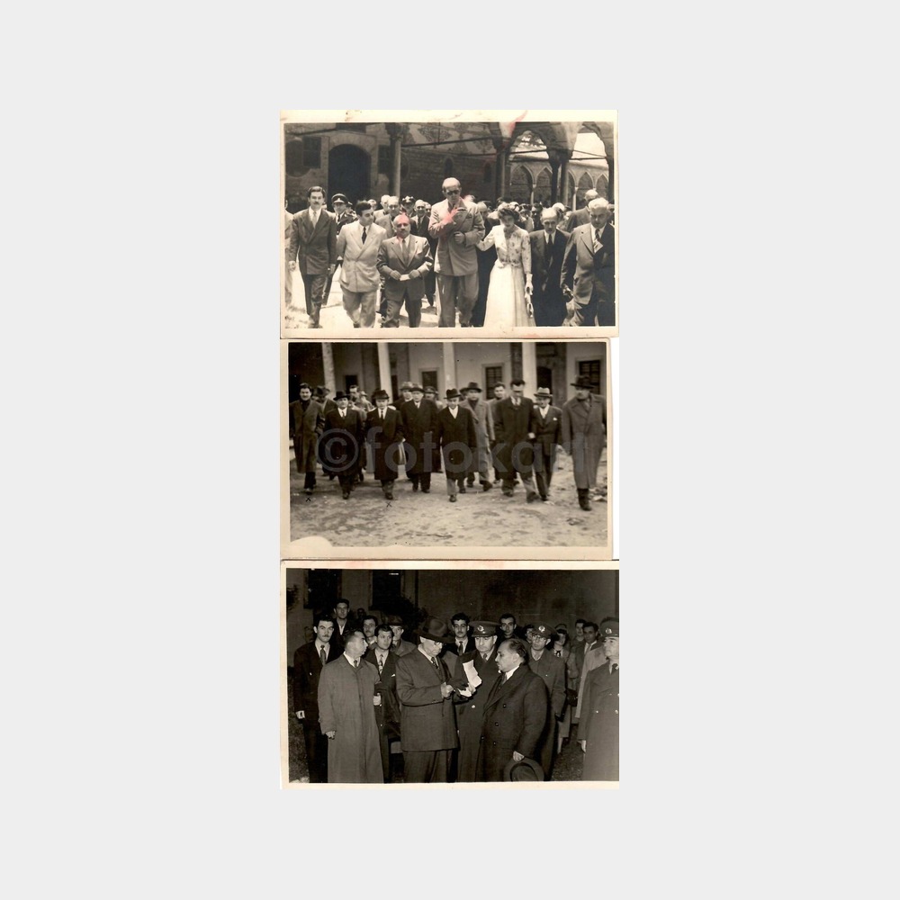 1952 - 1953 Topkapı Sarayı Protokol Ziyaretleri 5 Adet Fotoğraf - Görsel 3