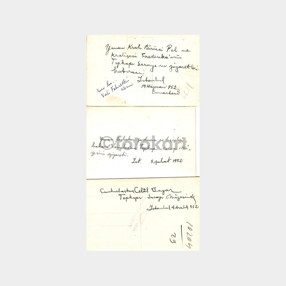 1952 - 1953 Topkapı Sarayı Protokol Ziyaretleri 5 Adet Fotoğraf - Görsel 4