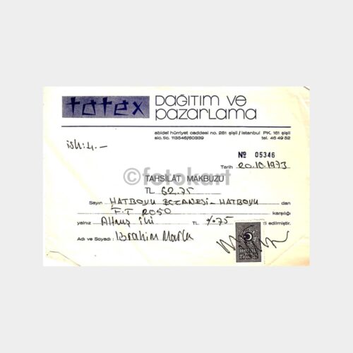 Totex Parfümeri Itriyat Makbuzu