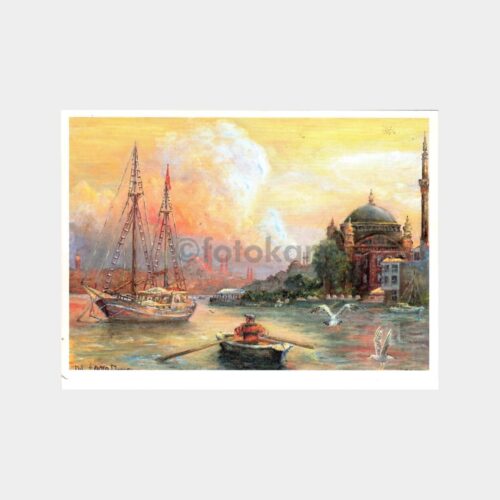 Ünlü Türk Ressamları - Ortaköy Tablo Tebrik Kartı