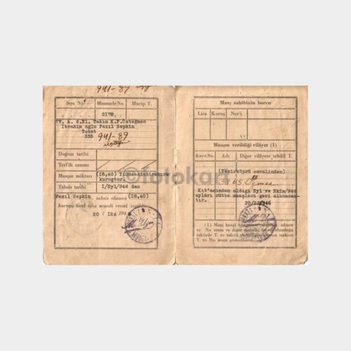 1946 Üsteğmen Maaş Belgesi