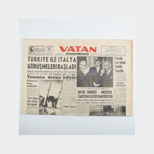 Vatan Gazetesi Orijinal Nüsha, 13 Kasım 1957
