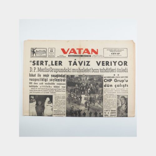 Vatan Gazetesi Orijinal Nüsha, 15 Kasım 1957