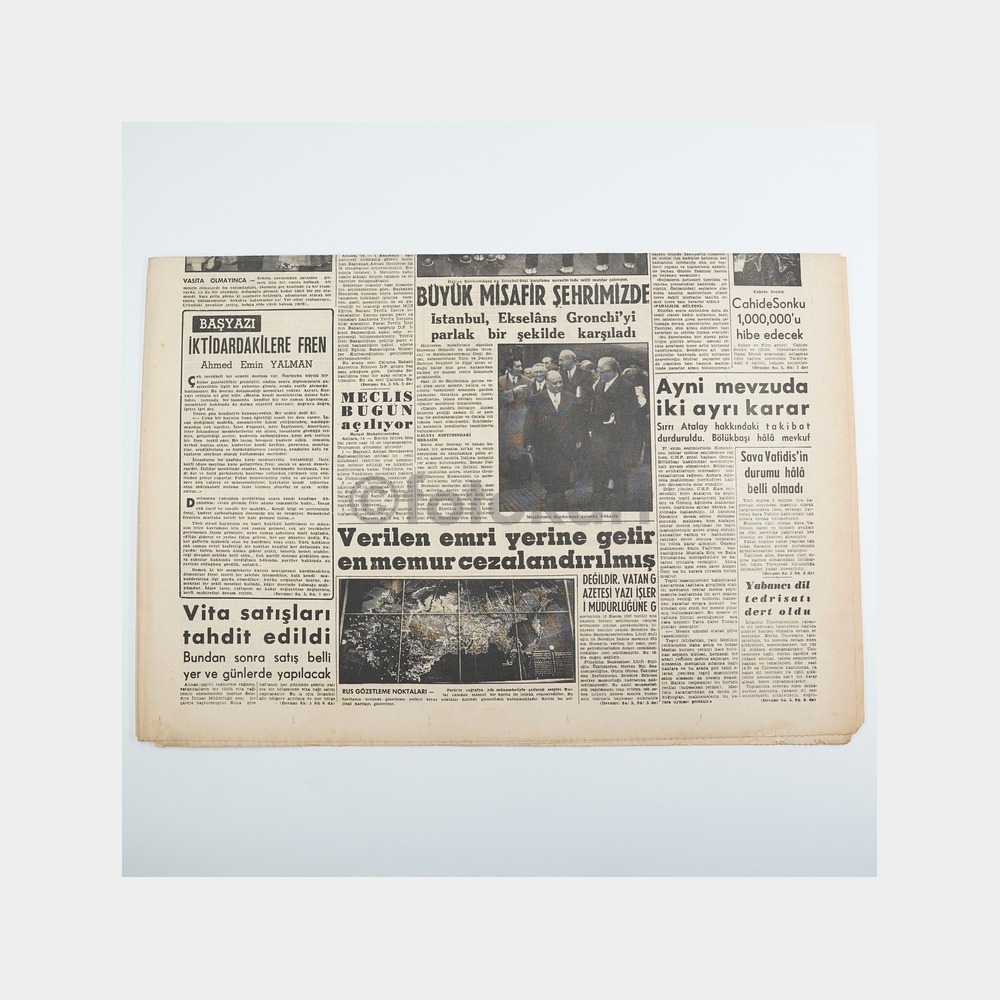 Vatan Gazetesi Orijinal Nüsha, 15 Kasım 1957 - Görsel 2