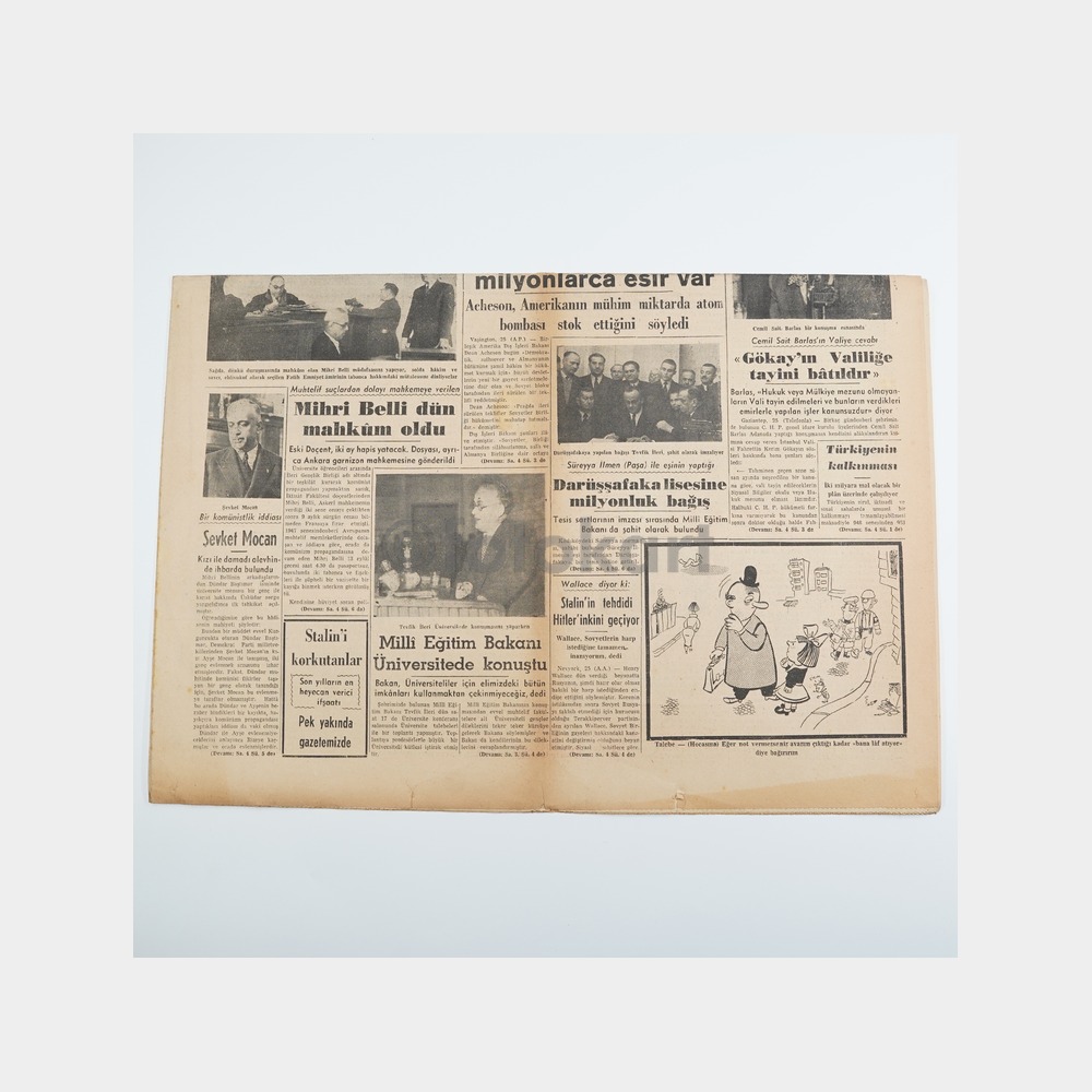 Vatan Gazetesi Orijinal Nüsha, 26 Ekim 1950 - Görsel 2