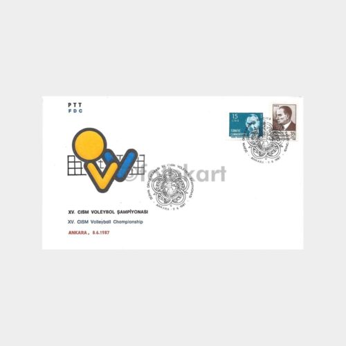 1987 Voleybol Şamp PTT FDC-İlk Gün Zarfı