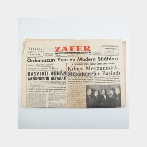 Zafer Gazetesi Orijinal Nüsha, 10 Aralık 1957