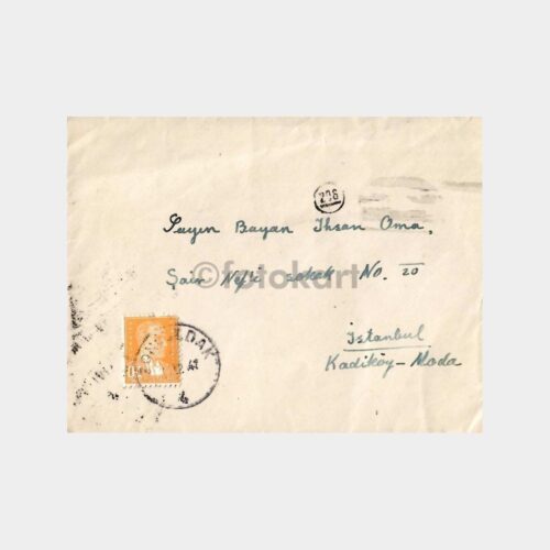 1947 Zonguldak Damgalı Ata Pullu Zarf