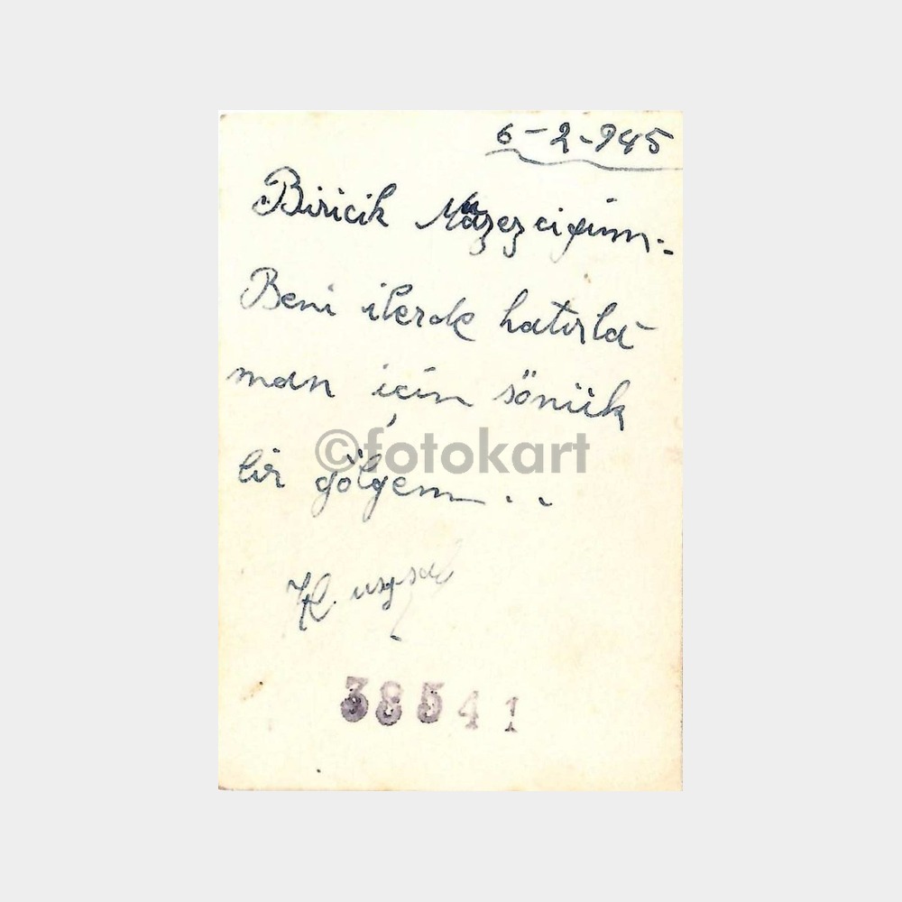 1945 Akın Foto Evi Beşiktaş - Kadın Fotoğraf - Görsel 2