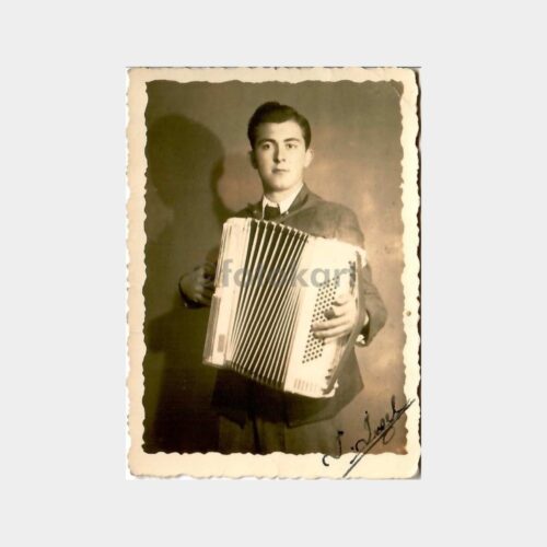 1940 Akordeonlu Genç Fotoğraf