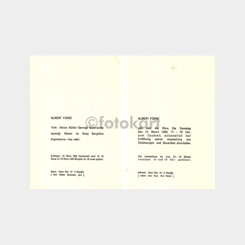 1960 Albert Fürst Sergisi Davetiyesi