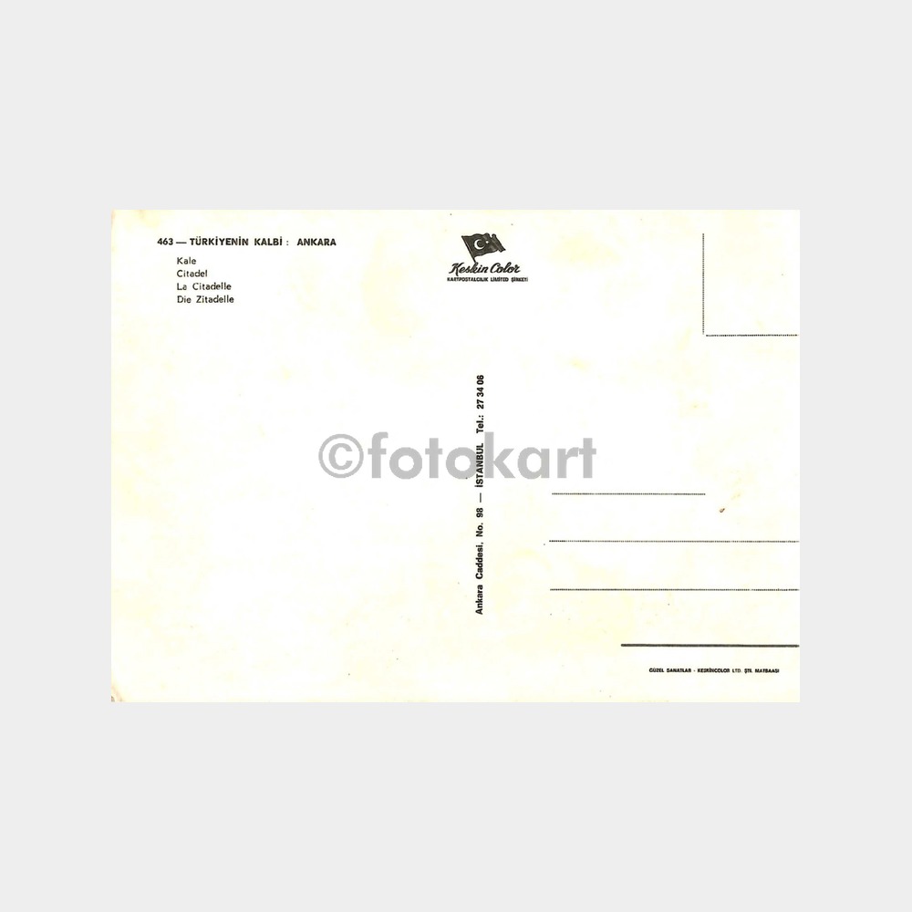 Ankara Kale Görünüş Kartpostal - Görsel 2