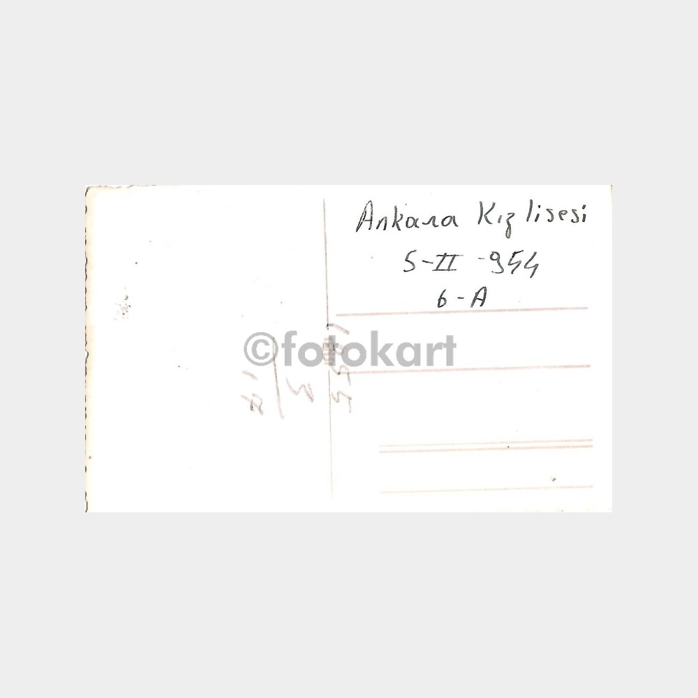 1954 Ankara Kız Lisesi Hatıra Fotoğraf - Görsel 2