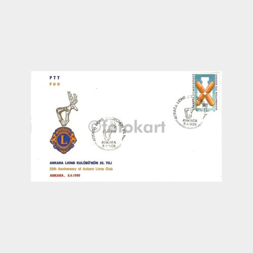 1989 Ankara Lions Kulübü'nün 25. Yılı FDC - İlk Gün Zarfı