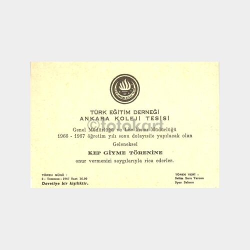 Ankara TED Koleji Muhtelif Belgeler