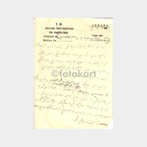 1948 Ankara Üniversitesi Tıp Fakültesi Reçete