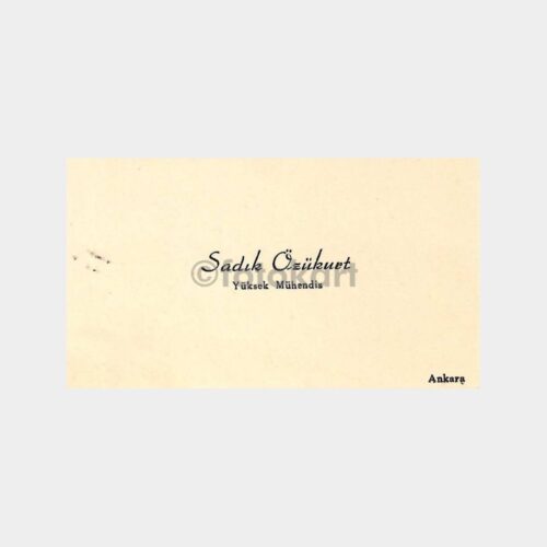 Ankara Y. Mühendis Sadık Özükurt Karvizit