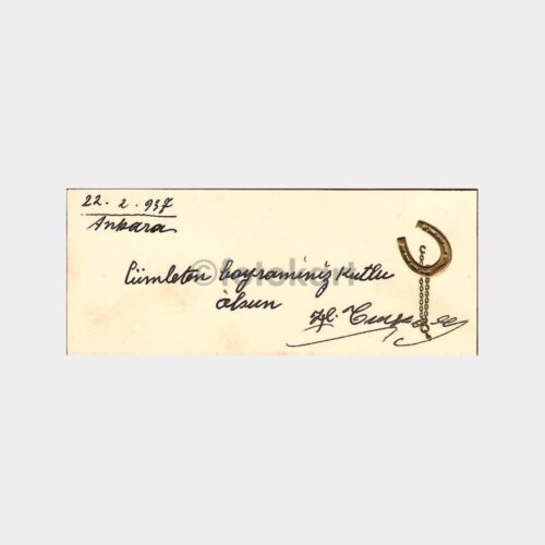 1937 At Nalı Sembollü Küçük Ebat Tebrik Kartı
