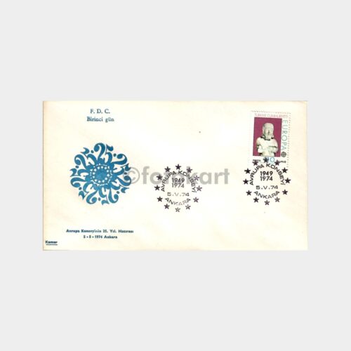 1974 Avrupa Konseyinin 25. Yıl Hatırası FDC - İlk Gün Zarfı