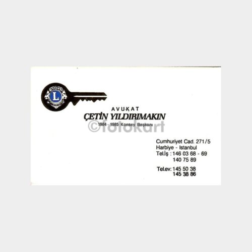 Avukat Çetin Yıldırımakın Eski Kartvizit