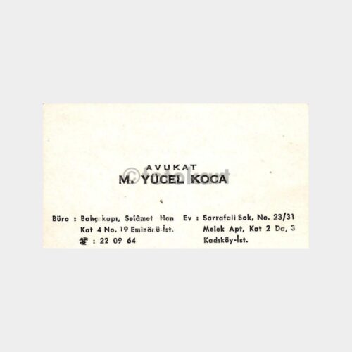 Avukat M. Yücel Koca Kartvizit