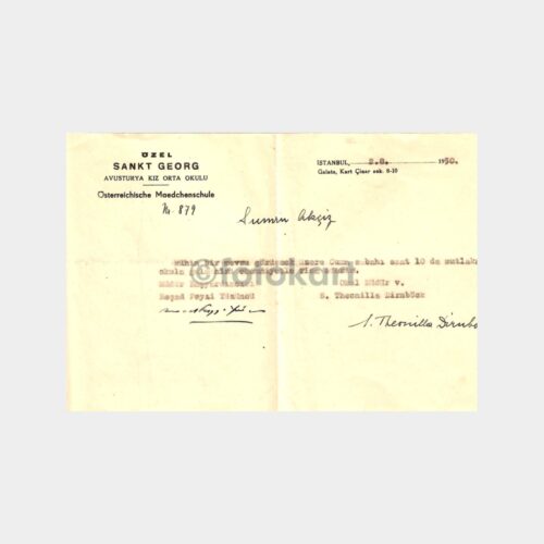 1950 Avusturya Kız Ortaokulu Belge ve Fotoğraf
