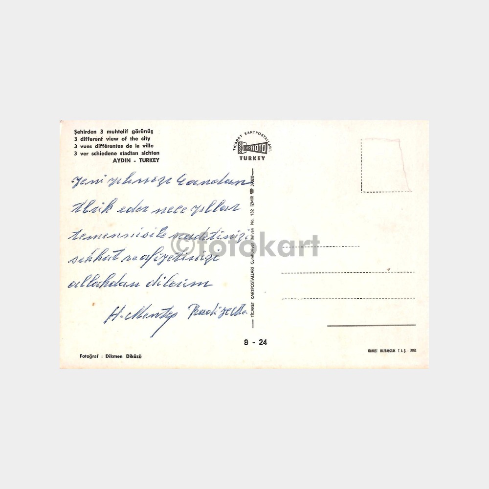 Aydın Şehrin 3 Muhtelif Görünüşü Kartpostal - Görsel 2
