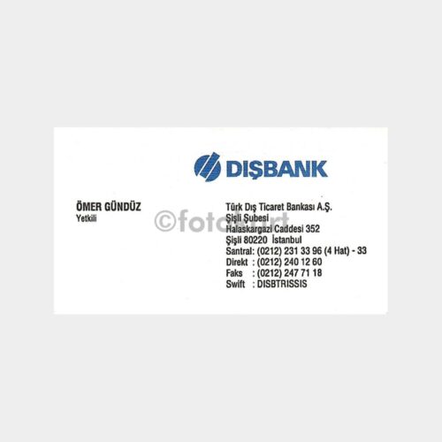 Banka Kartvizitleri Serisi, No. 93 Dışbank