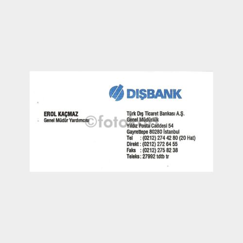 Banka Kartvizitleri Serisi, No. 59 Dışbank