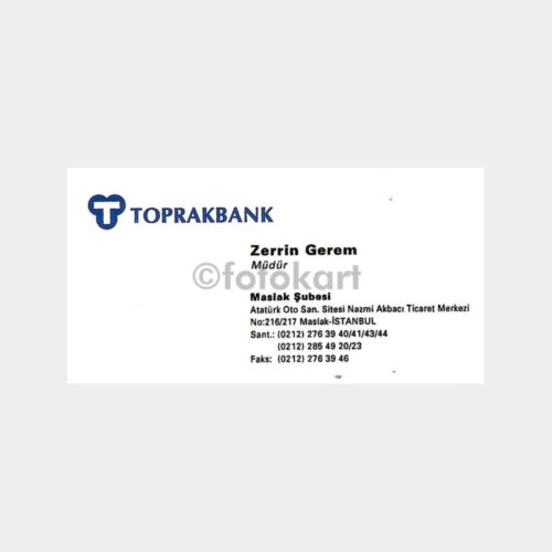 Banka Kartvizitleri Serisi, No. 60 Toprakbank