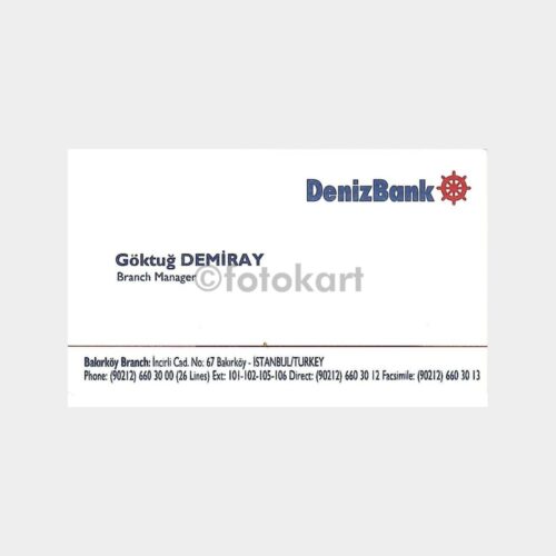 Banka Kartvizitleri Serisi, No. 100 Denizbank