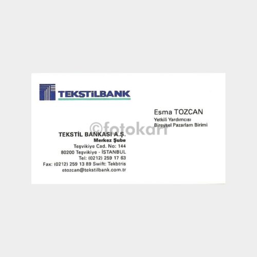 Banka Kartvizitleri Serisi, No. 102 Tekstilbank