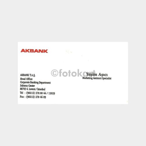 Banka Kartvizitleri Serisi, No. 84 Akbank