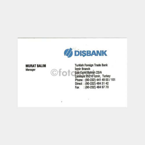 Banka Kartvizitleri Serisi, No. 34 Dışbank