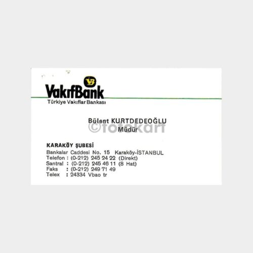 Banka Kartvizitleri Serisi, No. 89 Vakıfbank