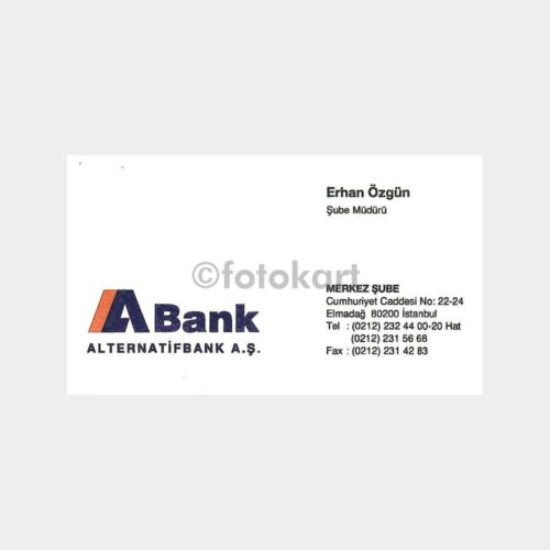 Banka Kartvizitleri Serisi, No. 47 Alternatifbank