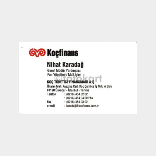 Banka Kartvizitleri Serisi, No. 45 Koçfinans