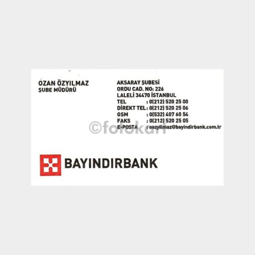 Banka Kartvizitleri Serisi, No. 105 Bayındırbank