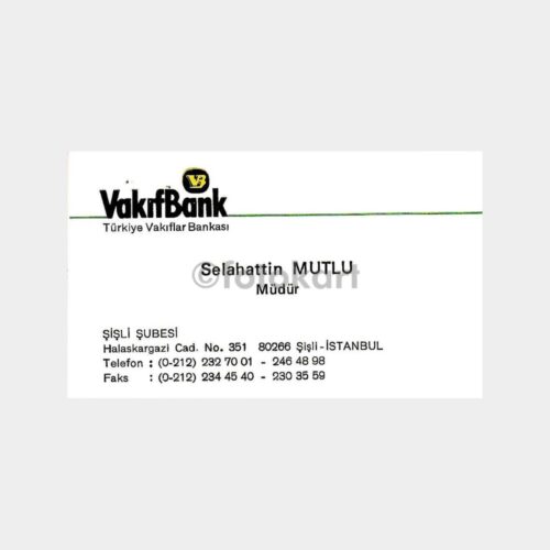 Banka Kartvizitleri Serisi, No. 21 Vakıfbank