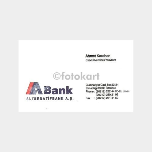 Banka Kartvizitleri Serisi, No. 48 Alternatifbank
