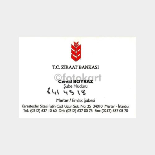Banka Kartvizitleri Serisi, No. 55 Ziraat Bankası