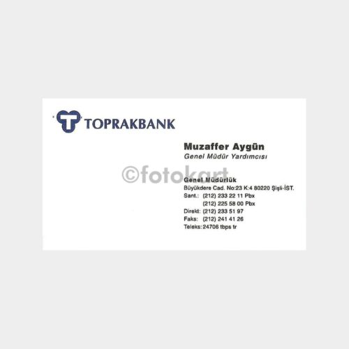 Banka Kartvizitleri Serisi, No. 31 Toprakbank