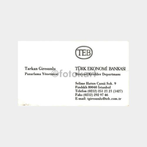 Banka Kartvizitleri Serisi, No. 103 Türk Ekonomi Bankası (TEB)