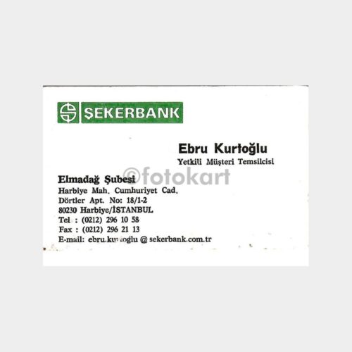 Banka Kartvizitleri Serisi, No. 73 Şekerbank
