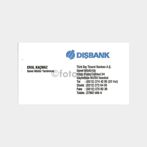 Banka Kartvizitleri Serisi, No. 61 Dışbank
