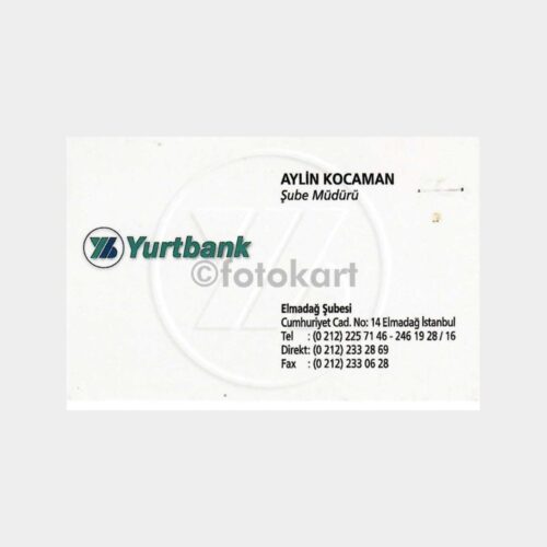 Banka Kartvizitleri Serisi, No. 95 Yurtbank