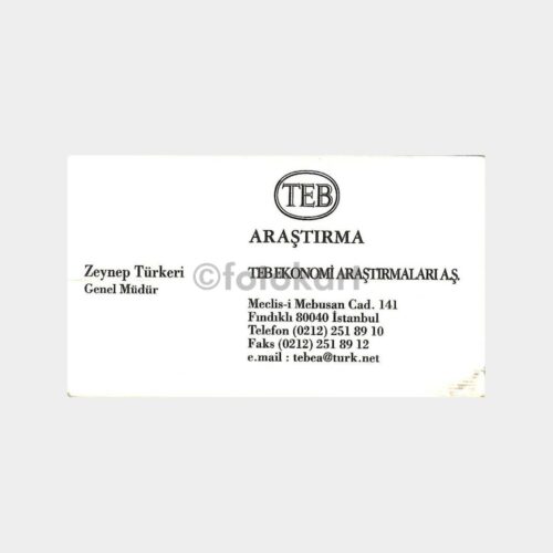 Banka Kartvizitleri Serisi, No. 104 Türk Ekonomi Bankası (TEB)